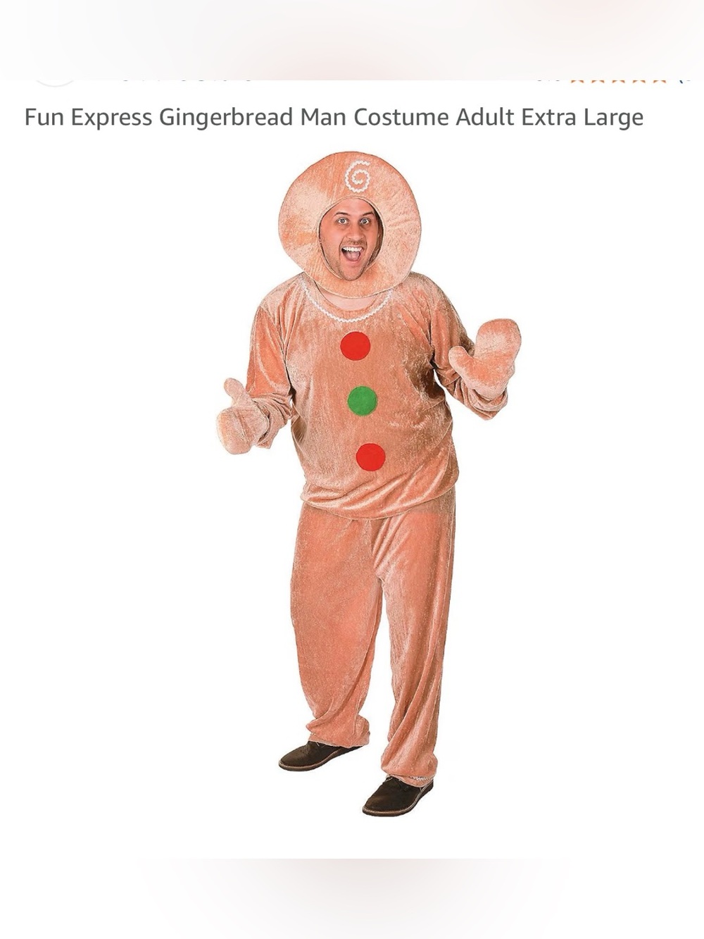 Fun Express Halloween Gingerbread Man Costume - XL